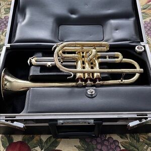 Gold Brass Cornet with Case